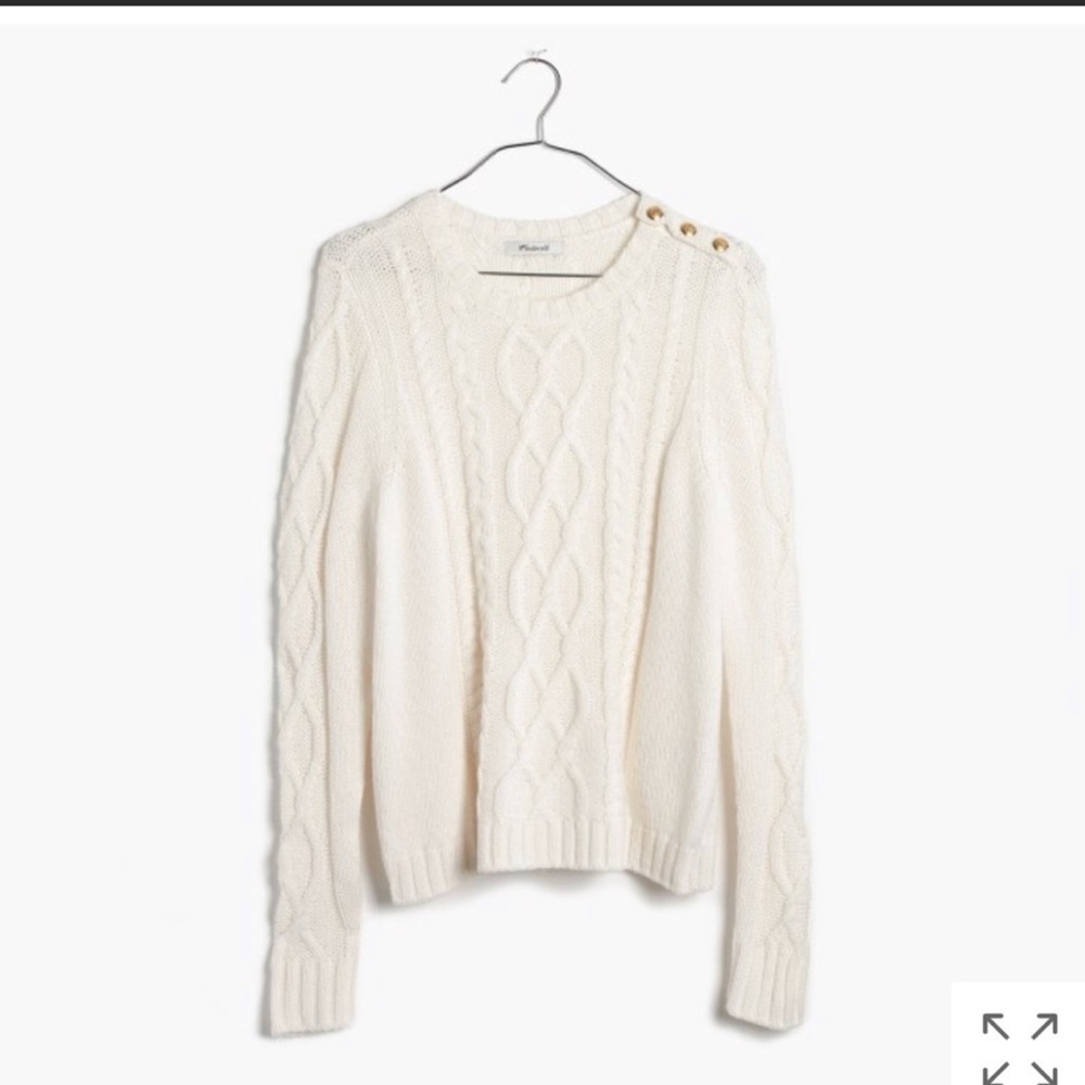 Madewell et sezane cable knit sweater
